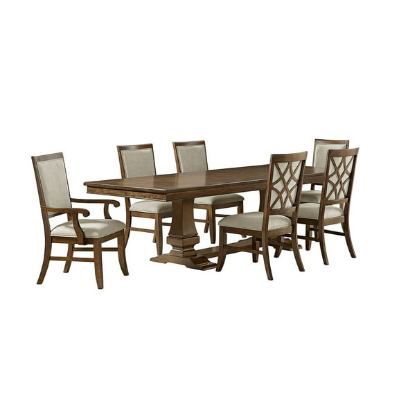 Picket House Furnishings Stark 7PC Standard Height Dining Set in Cherry