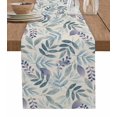 thumbnail image 7 of Purple Gray Blue Leaves Table Runner-Cotton Linen- 72 Inch Holiday Dresser Scarves, Retro Rural Natural Pastoral Plant Tablerunner for Kitchen Coffee/Dining Living Room Dinner Scarf Décor 18x72, 7 of 7