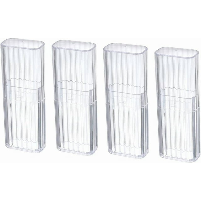 Yeanifeana 4Pcs Transparent Flosser Dispenser Container, Project Storage Case Portable Creative Storage Box, Dental Toothpick Holder Floss Travel Case for Teeth Cleaning Cotton Swab (4)