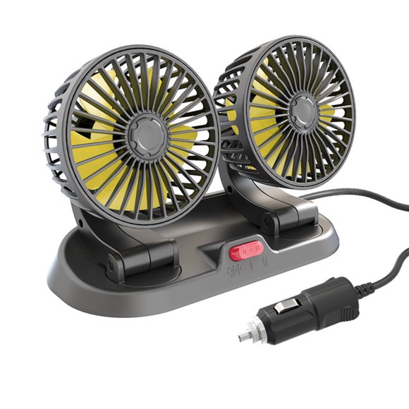 Dual Head Cooling Fan, Car Air Circulator 360° Adjustable Universal Portable For Vehicles 12V Type,24V Type