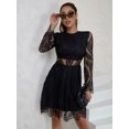 thumbnail image 3 of Eilly Bazar Lace Dresses Long Sleeve For Women Knee-Length Sizes From XS To XL, 3 of 4