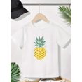 thumbnail image 1 of Home Relaxation | Girls' Summer Casual Crew Neck T-Shirt, 95% Cotton 5% Spandex Knit Top with Pineapple Print, Comfortable Regular Fit Tee for Youngsters, Playful Tropical Top | Summer Vibe Shirt | C, 1 of 6