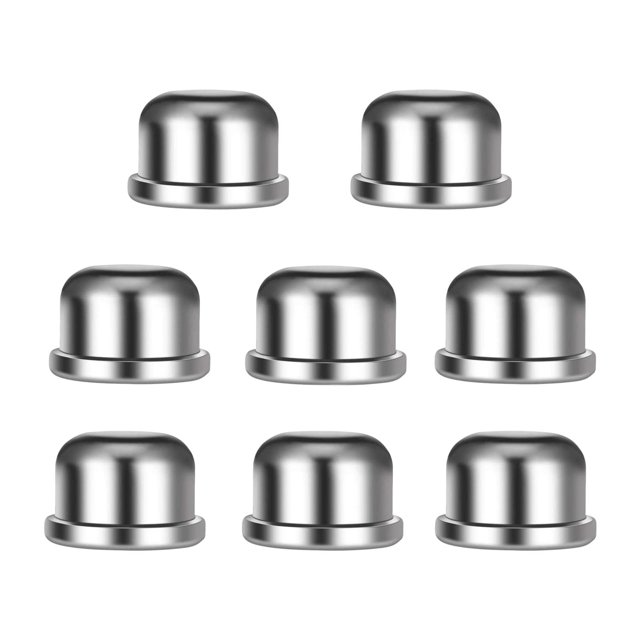 8 tapas de botón de lámpara de metal 1/4-27, pantalla de tornillo de lámpara decorativa, 1/2 pulgada Argén jinwen Perilla de la tapa del remate de la lámpara