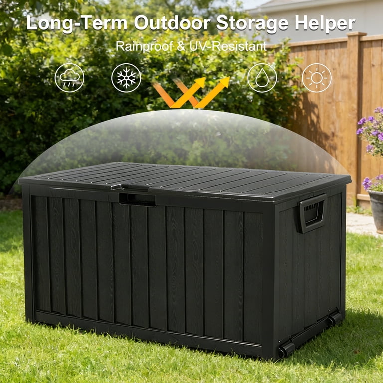 ZEUKMXOO 75 Gallon Outside Deck Box,Waterproof UV-Resistant