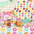 thumbnail image 5 of vlrwzc Donut Theme Disposable Plastic Tablecloth Rectangle Party Table Cover, 5 of 7