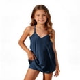 thumbnail image 2 of Bovxnpu Girls Summer Tennis Shorts Overall Sleeveless Jumpsuits Girls Solid Pocket Sleeveless Romper V-Neck Tennis OutPants, 2 of 9
