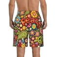 thumbnail image 3 of Kll Hippie Peace Love Men'S Casual Summer Beach Shorts Hawaiian Shorts With Pockets-X-Large, 3 of 9