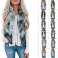 thumbnail image 4 of Fleece Fuzzy Zipper Vest, Printed Ethnic Tie Dye Sleeveless Fleece Vest Fashion For Shopping ANGGREK Otros, 4 of 6