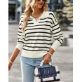 thumbnail image 2 of Chandail Rayé Femme Printemps et Automne 2023 Doux Confortable Chaud Haut Décontracté Femme, 2 of 5