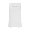 thumbnail image 4 of ALLLIST White Womens Tops Under $10 Solid Sleeveless Square Neckline Casual Tank Tops Women's Tanks & Camis XXL, 4 of 6