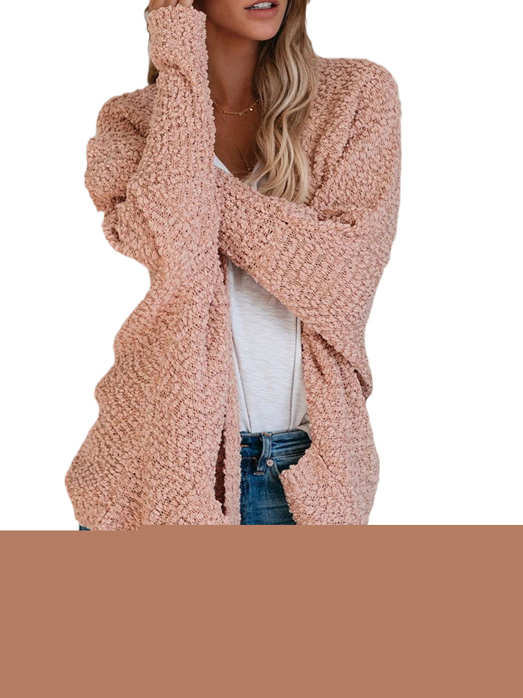 thumbnail image 3 of Oversized Open Front Female Casual Loose Knit Cardigan, 3 of 5
