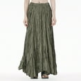 thumbnail image 2 of RUTAYY Women Solid Color Plus Size Skirt Plus Size Women Loose Oversized Skirt Smocked Boho Pleated Skirts, 2 of 4