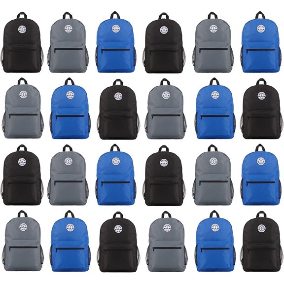 Yacht & Smith 24 Pack Backpack, Bulk 17 inch Lightweight Outdoor Travel Gym Corporate Events Bag