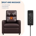 thumbnail image 5 of Garvee Power Recliner Chair with Heat & Massage for Adults – Ergonomic Adjustable PU Leather Sofa, Tall Back, Wide Arms, Side Pocket, Padded Seat – Ideal Home Theater & Living Room Seating, Brown, 5 of 9