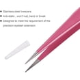 thumbnail image 3 of Quesuc 2 Pcs Pinces Droites et Courbées pour Extensions de Cils Rose Outils d'Application de Faux Cils en Acier Inoxydable, 3 of 7