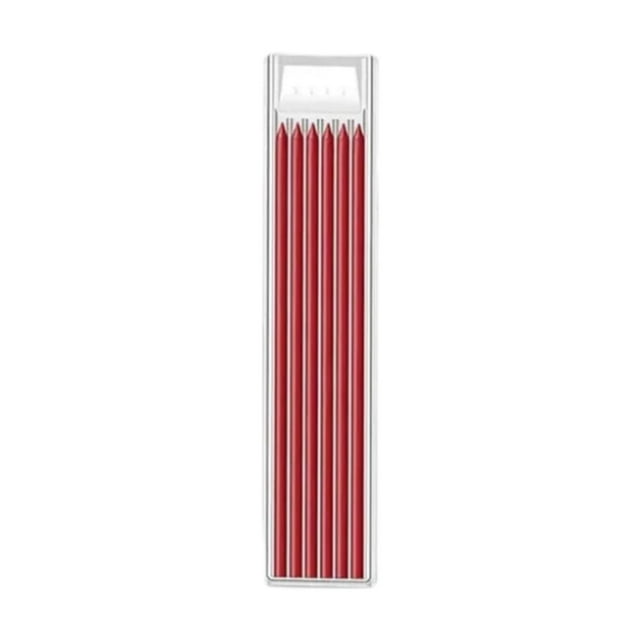 Almencla 6 Pcs Recharges de Crayons de Charpentier 28 mm Mèches de Crayons pour Crayons de Construction Rouge
