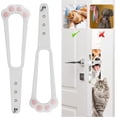 thumbnail image 1 of Pestillo para puerta de gato, alternativa ajustable para puerta de gato para mantener a los perros fuera de las cajas de arena para gatos y alimentos, correa de cierre flexible, deja entrar, 1 of 5