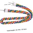 thumbnail image 2 of xianyou-Bird Rope Perch, 34.5inch Bird Swing Perch Parrot Climbing Rope Bird Parrot Stand Bird Rope Rainbow Cotton Rope, Diameter 2cm, 2 of 4