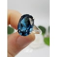 thumbnail image 2 of 10x8mm-14x10mm Natural London Blue Topaz, Oval Cut Solitaire Ring, Sterling Silver, Made to Order, 2 of 4
