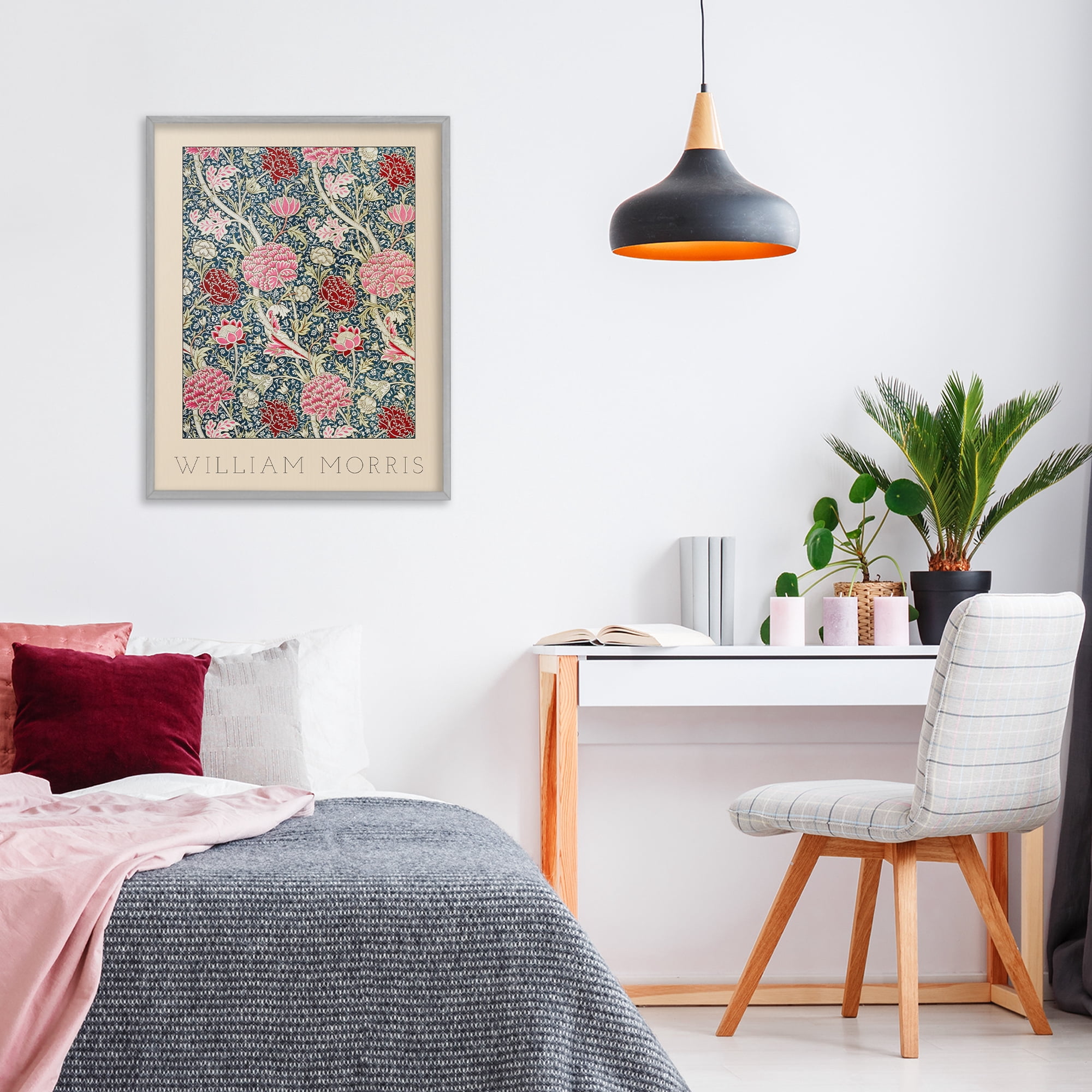 Stupell Industries Ornate Intertwined Flower Classic Gray Framed Giclee Art, design by Lil' Rue