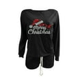 thumbnail image 3 of Gytharion Christmas Pajamas Set for Women Loose Comfy Long Sleeve PJ Top and Drawstring Shorts 2 Piece Christmas Sleepwear Sets Winter Xmas Print Loungewear Set with Pockets, 3 of 3