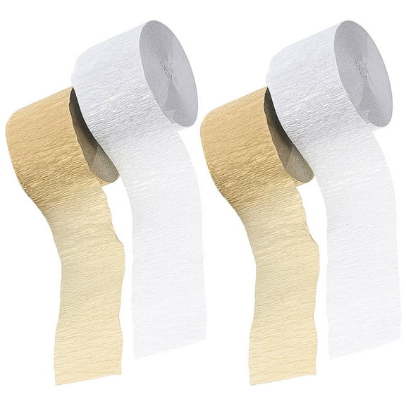WRISTBIQUE 4 Rolls Metallic Colored Crepe Paper Streamers for Birthday Wedding Party Decorations 118.1 x 1.77 inches
