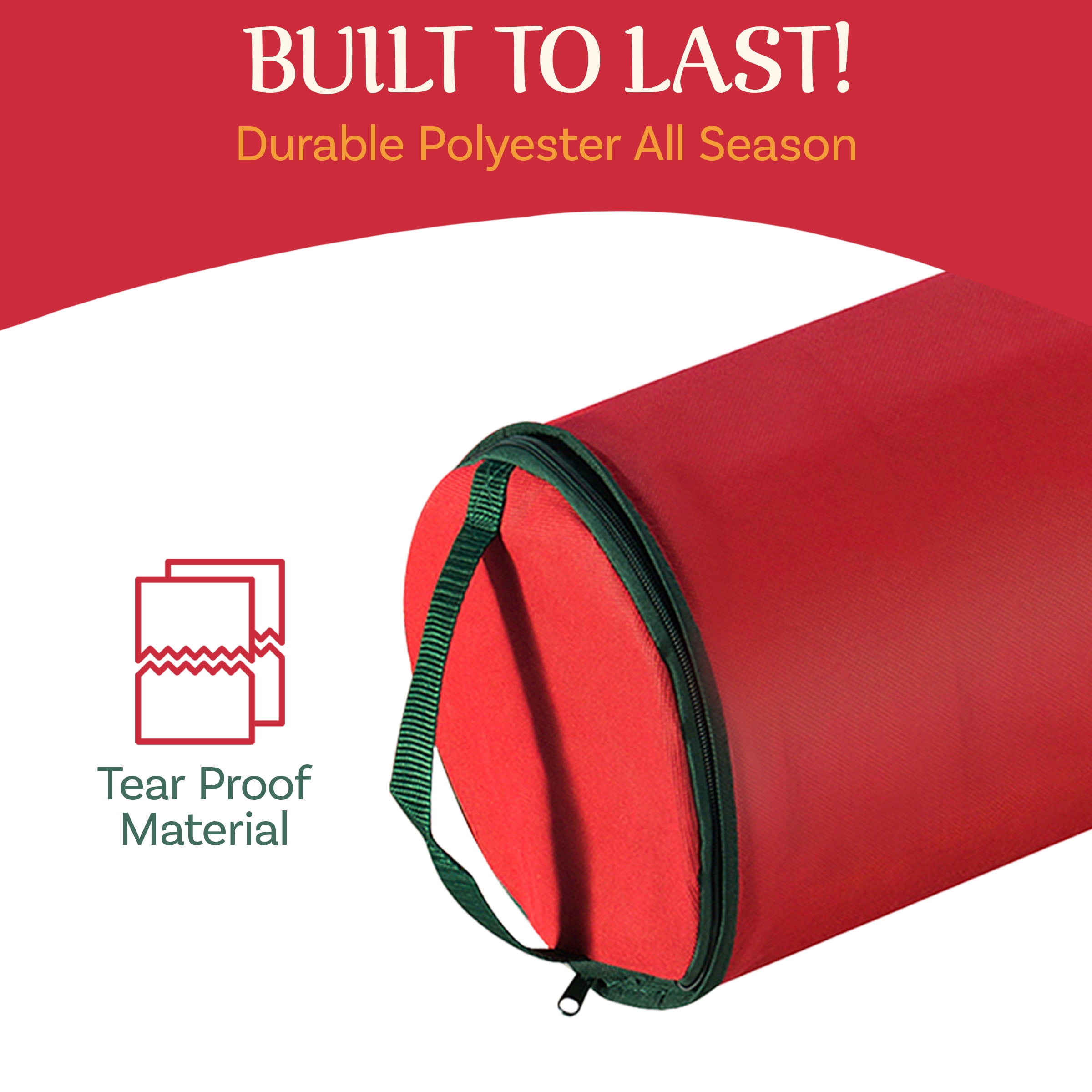 Elf Stor 40in Wrapping Paper Storage Bag 2-Pack - Holds Up to 50 Rolls, Red