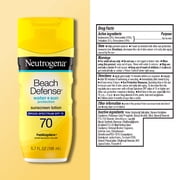Neutrogena Beach Defense Sunscreen Lotion Broad Spectrum SPF 70, 6.7 fl oz