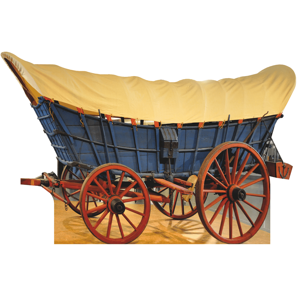 H49896 Pioneer Conestoga Wagon Cart Oregon Cardboard Cutout Stand