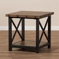 thumbnail image 2 of Bowery Hill 24" Square Metal End Table in Antiqued Black/Brown, 2 of 6