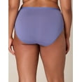 thumbnail image 2 of Playtex Microfiber High-Cut Underwear Pack, Moisture-Wicking, 3-Pack  Chateau Blue/Silver Satin Botanical Print/Future Lavender M Women's, 2 of 4
