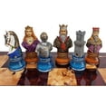 thumbnail image 2 of Medieval Times Crusades Red Blue Busts Chess Set 17" Cherry Color Storage Board, 2 of 6