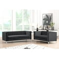thumbnail image 3 of Morden Fort Contemporary Living Room Set Velvet Upholstered Loveseat Sofa Black, 3 of 8