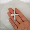thumbnail image 2 of Dazzlingrock Collection 0.73 Carat (ctw) Round Lab Grown White Diamond Mens Hip Hop Religious Cross Pendant 3/4 CT (Silver Chain Included), 10K White Gold, 2 of 6