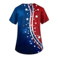 thumbnail image 3 of Plus Size Scrub Tops for Women American Flag Print Independence Day Patriotic Star V Neck Shirts Short Sleeve Relaxed Fit Comfy Nursing Uniforms with Pockets, #01 Watermelon Red, L, 3 of 4