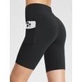 thumbnail image 2 of BALEAF Womens Spandex Shorts 8" High Waisted Biker Workout Compression Shorts with Pockets Black L, 2 of 7