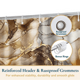 thumbnail image 5 of ComfiTime Shower Curtain with Hooks – Heavy-Duty Mold/Mildew-Resistant, Weighted-Hem Fabric Bathroom Curtain, Water-Repellent, Machine-Washable, Fade-Resistant, Marble, Brown Gold, 72 x 72, 5 of 10