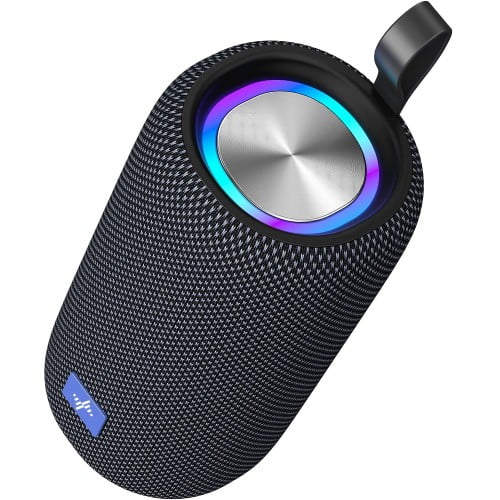 RGB LED Bluetooth Speaker with TWS, IPX5 Waterproof, TF Card Slot – Portable Wireless Speaker for Home, Travel, Parties, Beach