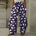 thumbnail image 1 of Puntoco Pantalones sueltos casuales vintage con estampado navideño para mujer Pantalones de pierna ancha casuales Pantalones Puntoco Puntoco-7407, 1 of 5
