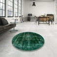 thumbnail image 3 of Ahgly Company Indoor Square Abstract Deep Teal Green Abstract Area Rugs, 5' Square, 3 of 6