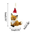 thumbnail image 3 of Ganfancp Colgante Navidad Imitación Zorros Pequeños Artesanía Decoración Zorros Pequeños Regalos Navideños Ofertas y Liquidaciones Colgante de Navidad Zorro*2, 3 of 4