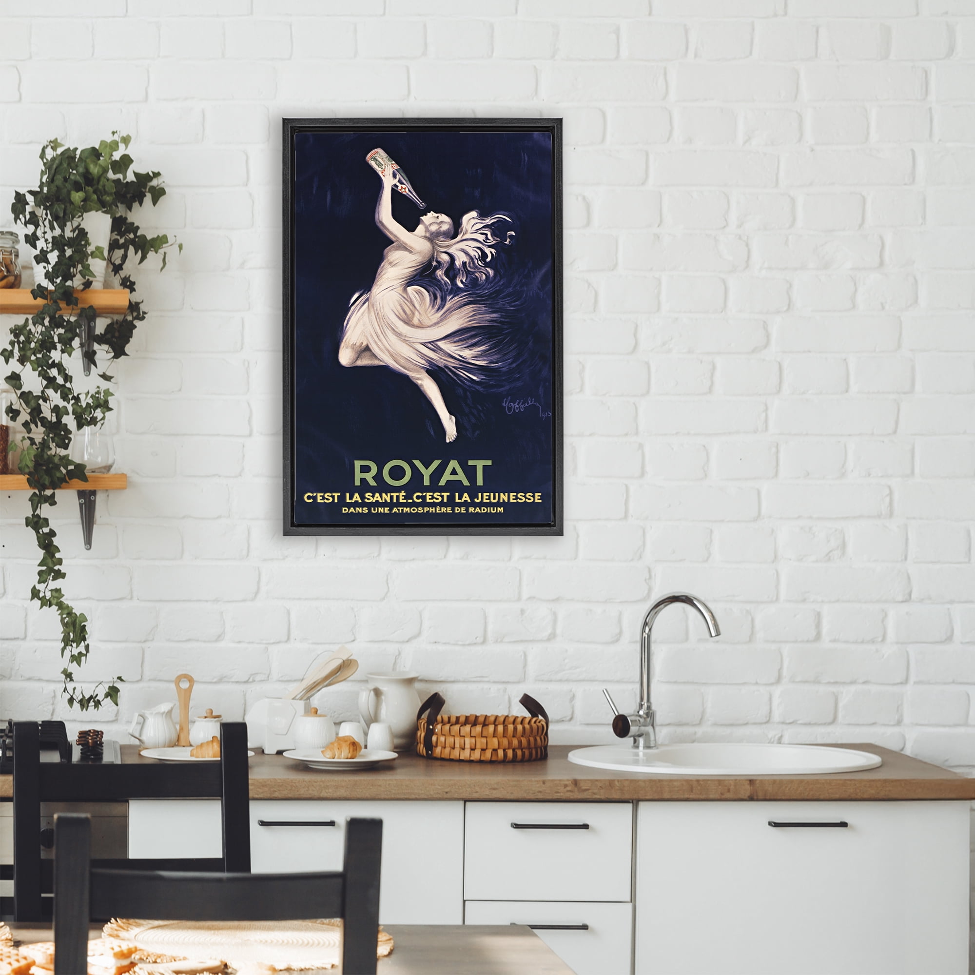 Stupell Industries Royat 1923 Advertisement Black Framed Floater Canvas Wall Art, design by Leonetto Cappiello