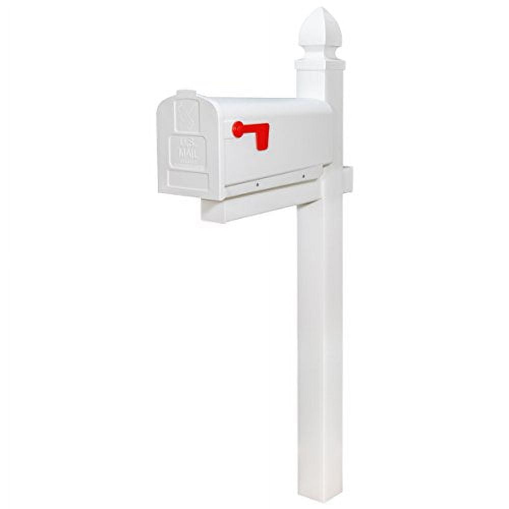 Solar Group Inc PL10W Plastic Rural White Mailbox with Medium