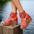 thumbnail image 2 of Yuanlong Womens Sandals Elegant Platform Sandals Hollow With Thick Sole Open Toe Ankle Buckle Strap Dressy Sandals, 2 of 6