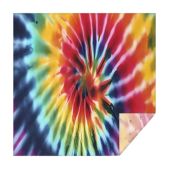 Colorful Tie Dye Pattern Square Tablecloth,Waterproof Square Table Cover,Wipeable Spillproof Washable Table Cover for Home Kitchen Party Decor 42"X42"(107x107cm)