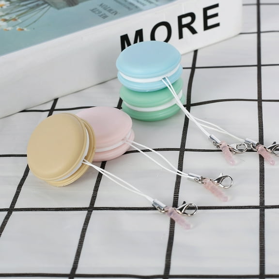 OROMYO 4 Pack Macaron Phone Screen Cleaning Balls Touch Screen Cleaner with Case Mobile Phone Screen Wipes Glass Cleaning Wipes Key Pendant for Smart Phone Computer Tablet