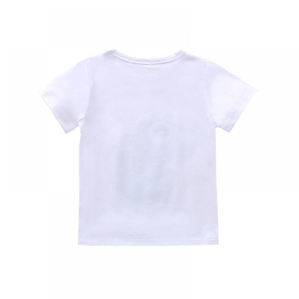 2pcs Kid Boy Animal Dragon Print Short-sleeve White Tee and Black Shorts Set