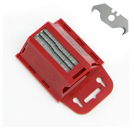 100pc Hook Utility Blades w/ Dispenser | Box Cutter Replacement Knife Set