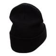 thumbnail image 3 of Snowboarding Silhouette Embroidered Long Knitted Beanie - Black OSFM, 3 of 5