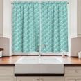 thumbnail image 2 of Ambesonne Teal Kitchen Curtains, Simplified Beach Pebbles Art, 55"x36", Almond Green Sea Blue, 2 of 3